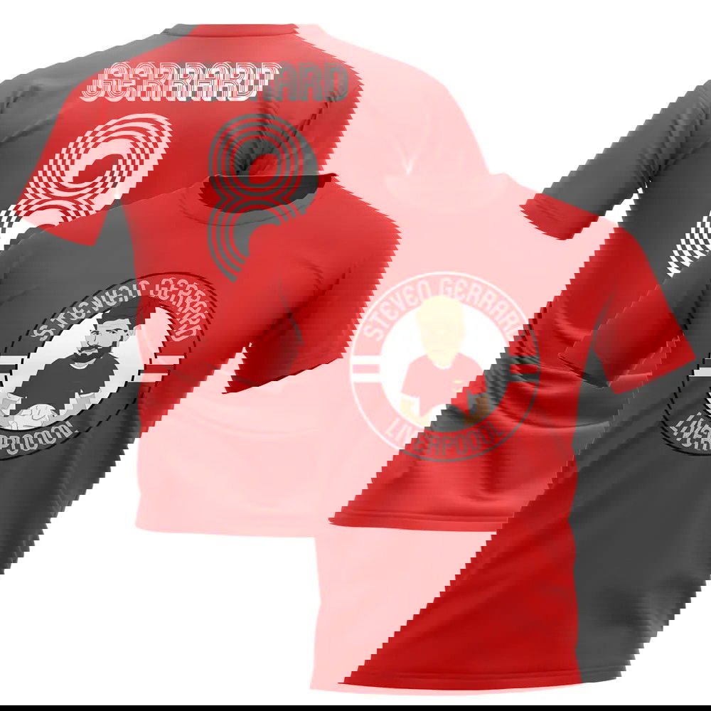 Steven Gerrard Liverpool Illustration T-Shirt (Red)