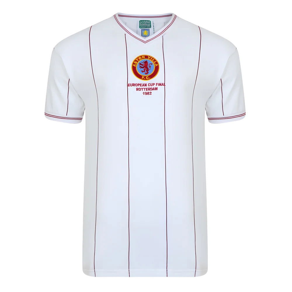 Score Draw Aston Villa 1982 Euro Final Retro Football Shirt