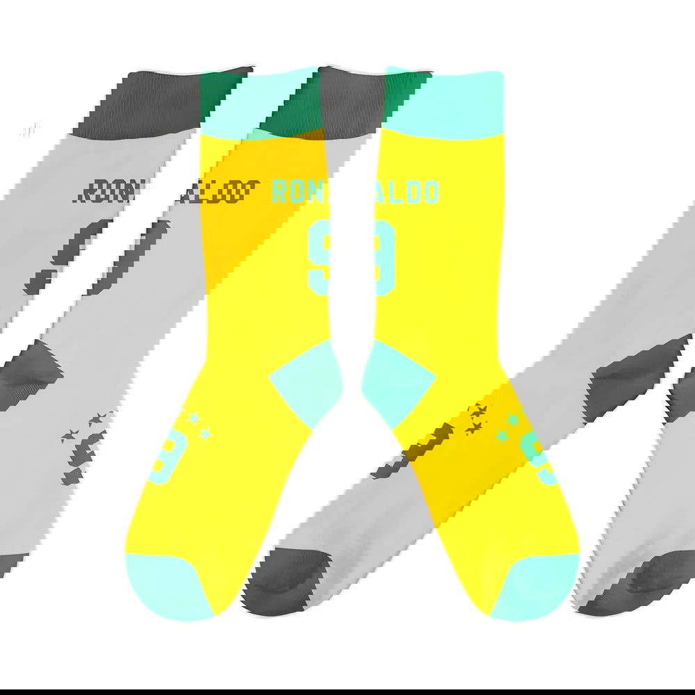 Brazil 1998 Ronaldo Retro Football Socks