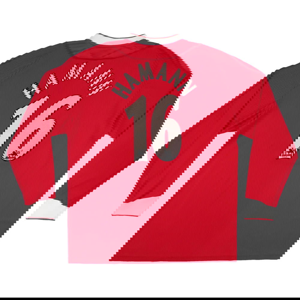 Liverpool 2002-04 Long Sleeve Home Shirt (L) Hamann #16 (Very Good)