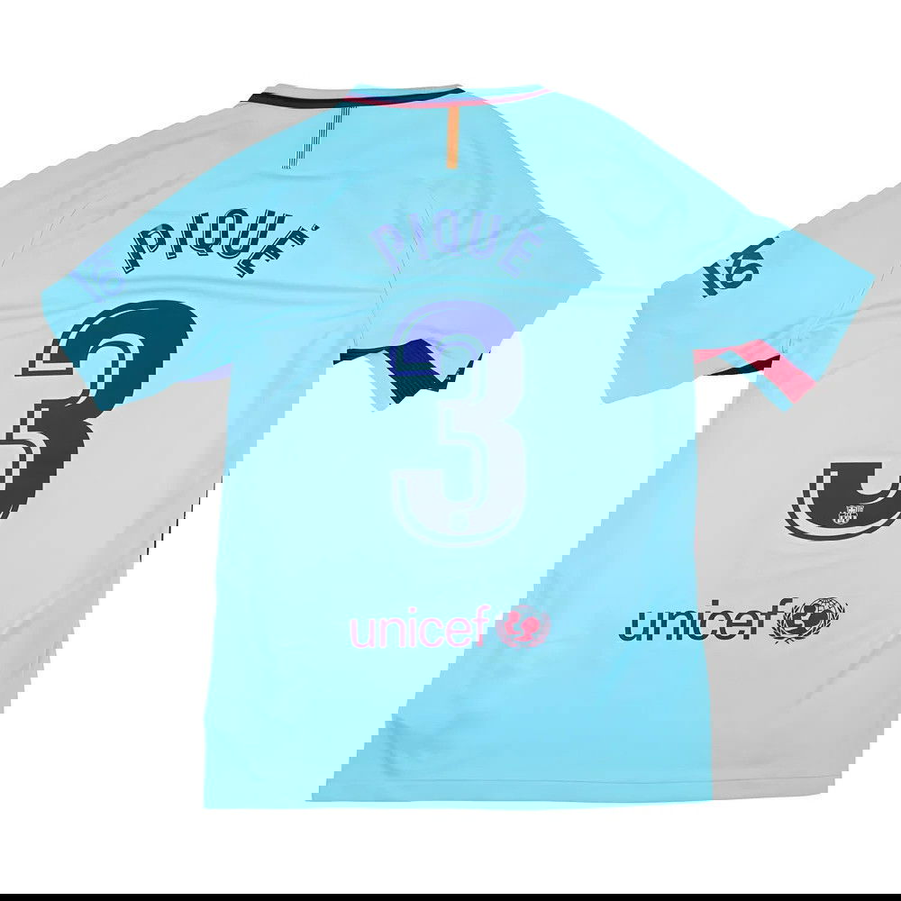 Barcelona 2017-18 Away Shirt (Pique #3) (M) (BNWT)