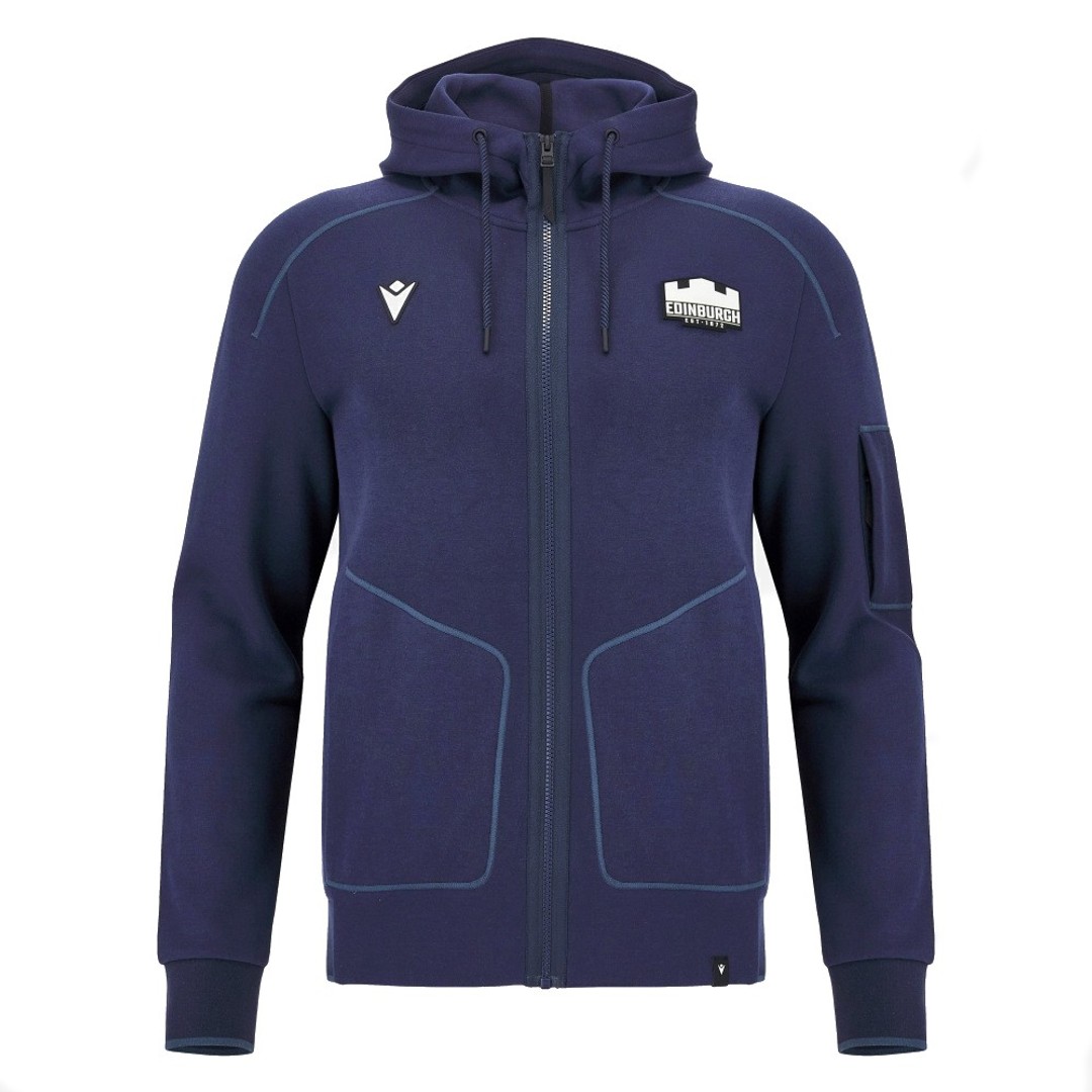 2026-2027 Edinburgh Rugby Full Zip Tech Hoodie (Navy)