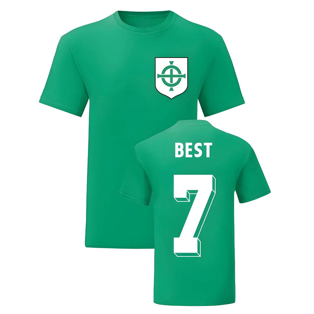 George Best Northern Ireland National Hero Tee (Green)