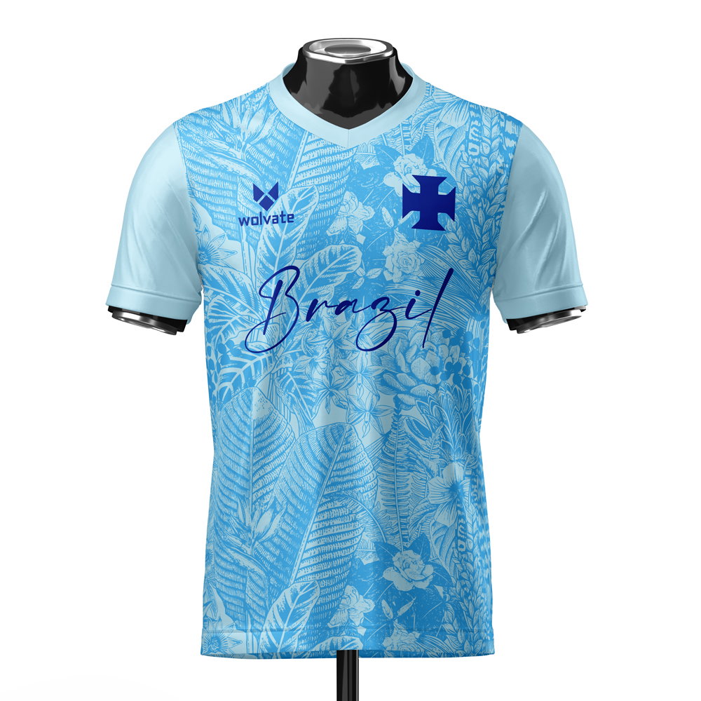 Brazil DNA Sky Blue Concept Football Jersey (Wolvate) Adult Short Sleeve