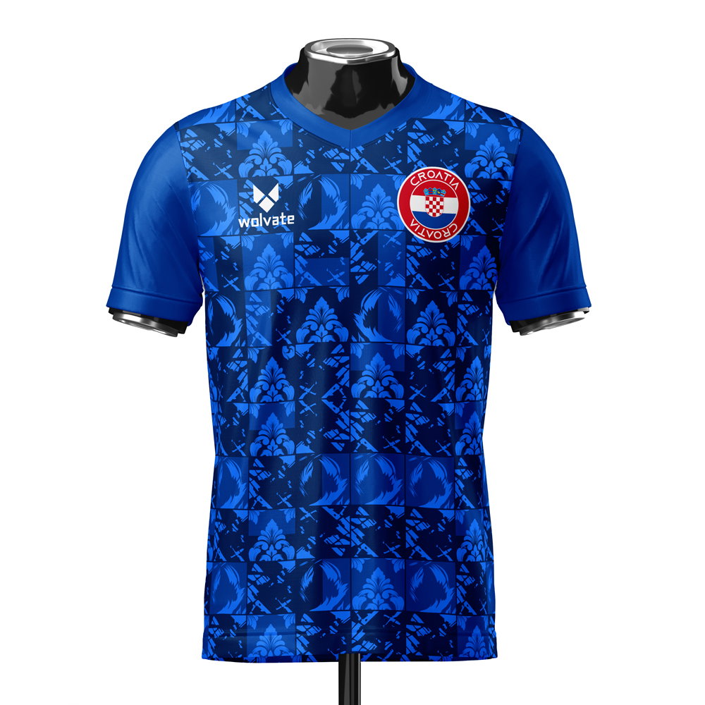 Croatia DNA Blue Concept Football Jersey (Wolvate) Adult Short Sleeve