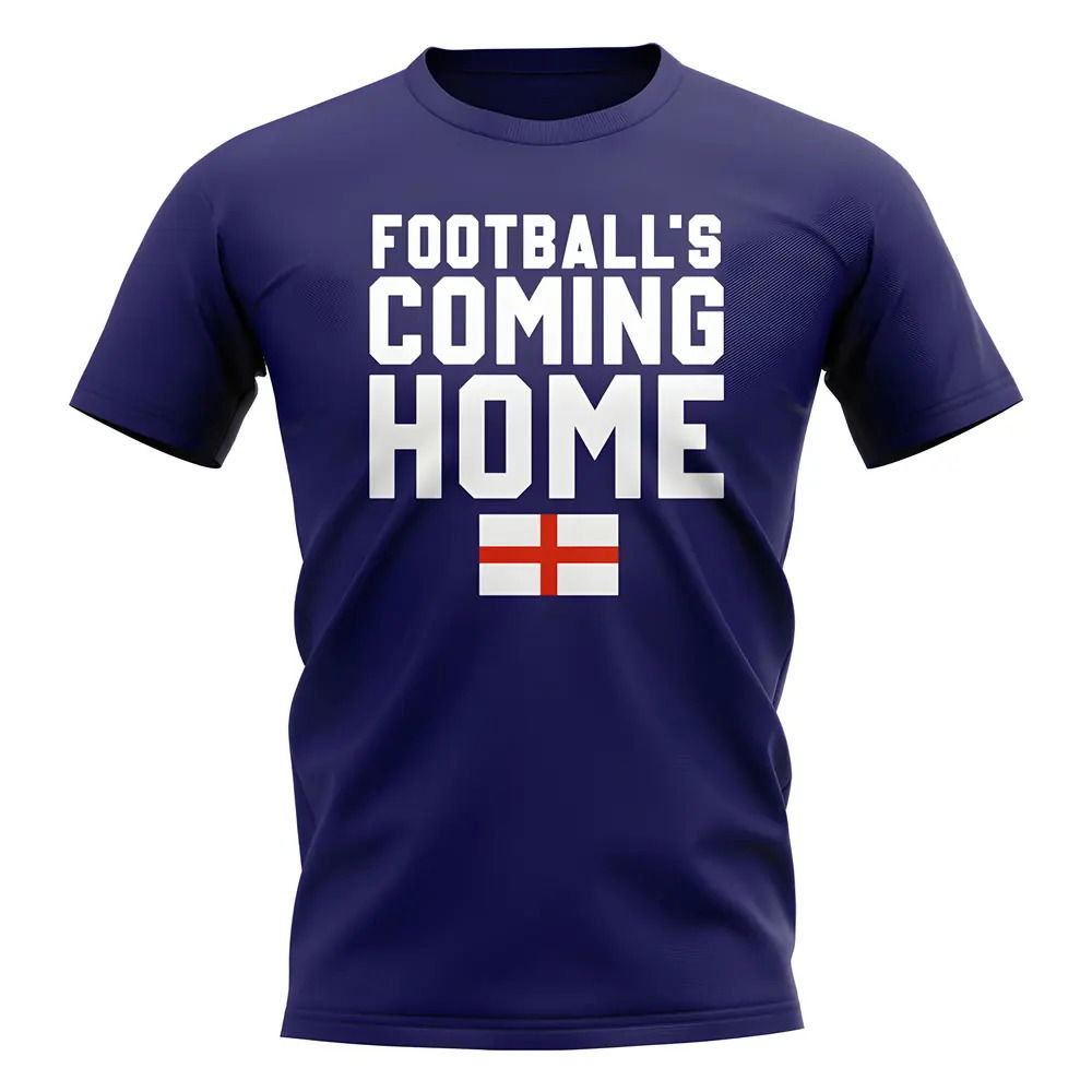 England Footballs Coming Home T-Shirt (Flag/Navy)