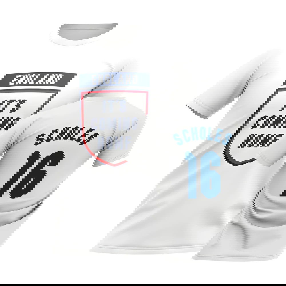 England Its Coming Home T-Shirt (Scholes 16) - White