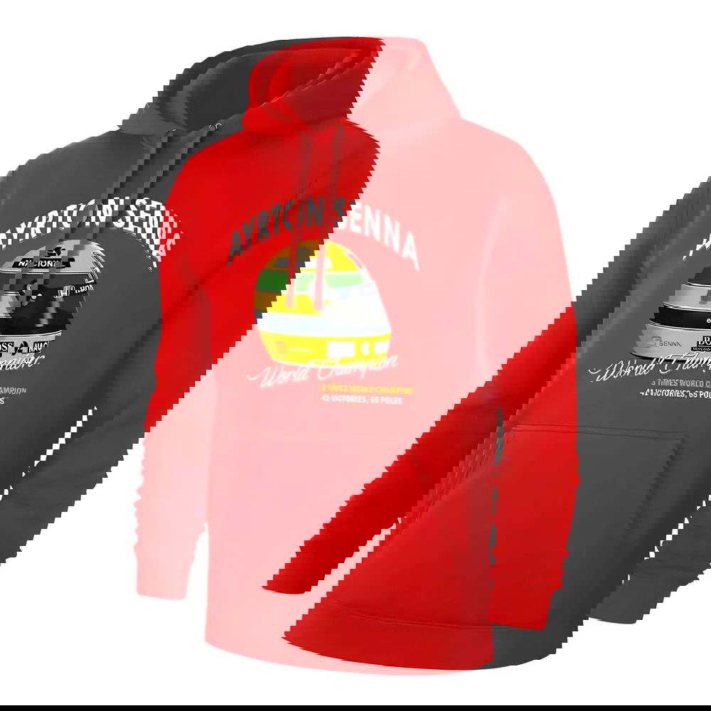 Ayrton Senna Helmet footer with hood, red