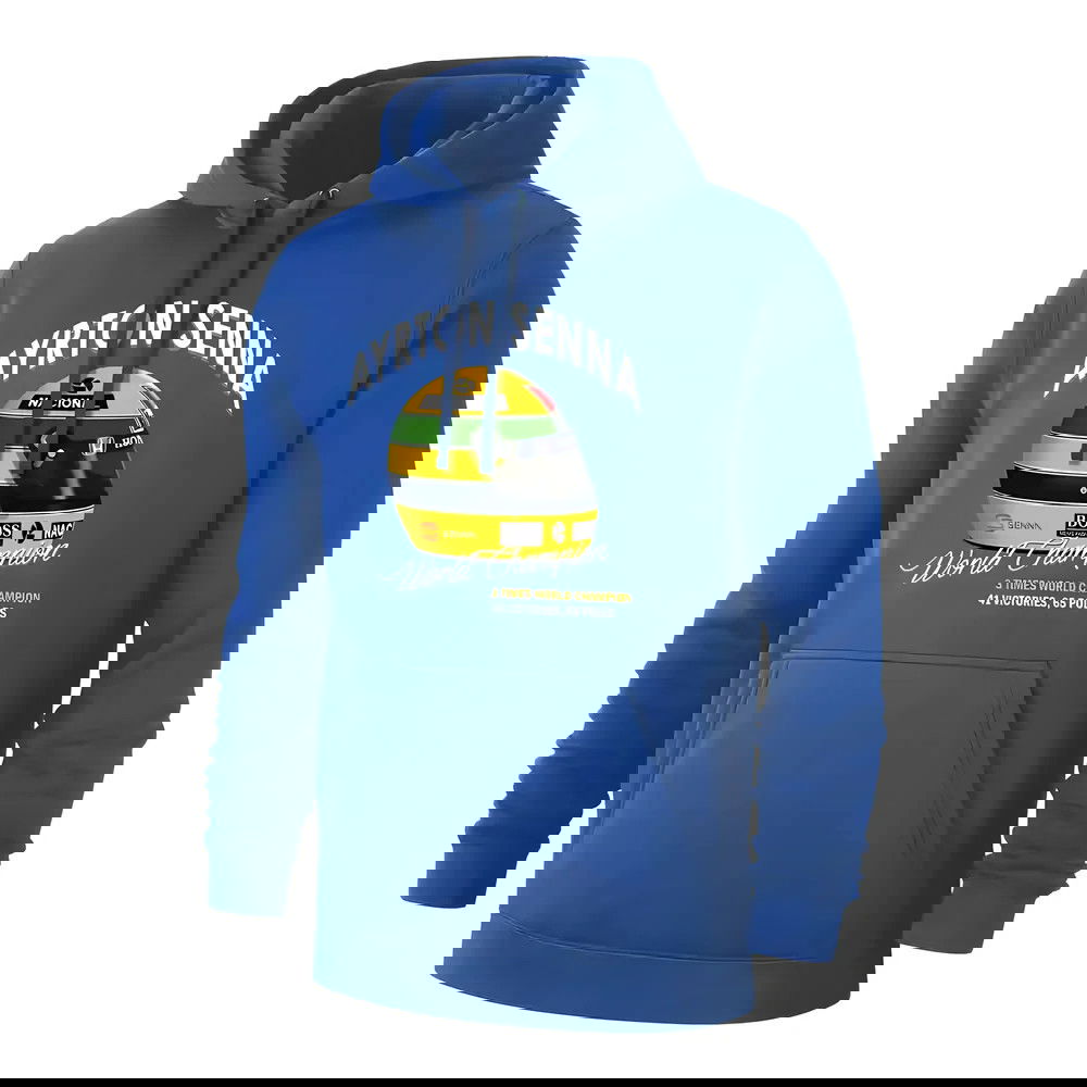 Ayrton Senna Helmet footer with hood, blue