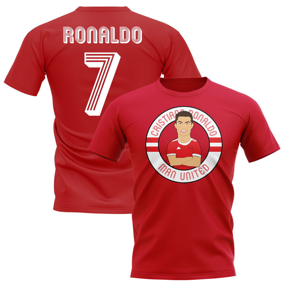 Cristiano Ronaldo Man United Illustration T-Shirt (Red)
