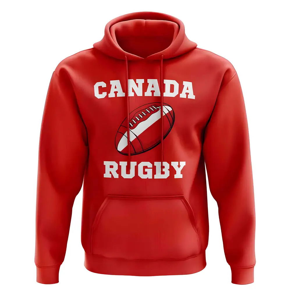 Canada Rugby Ball Hoody (Red)