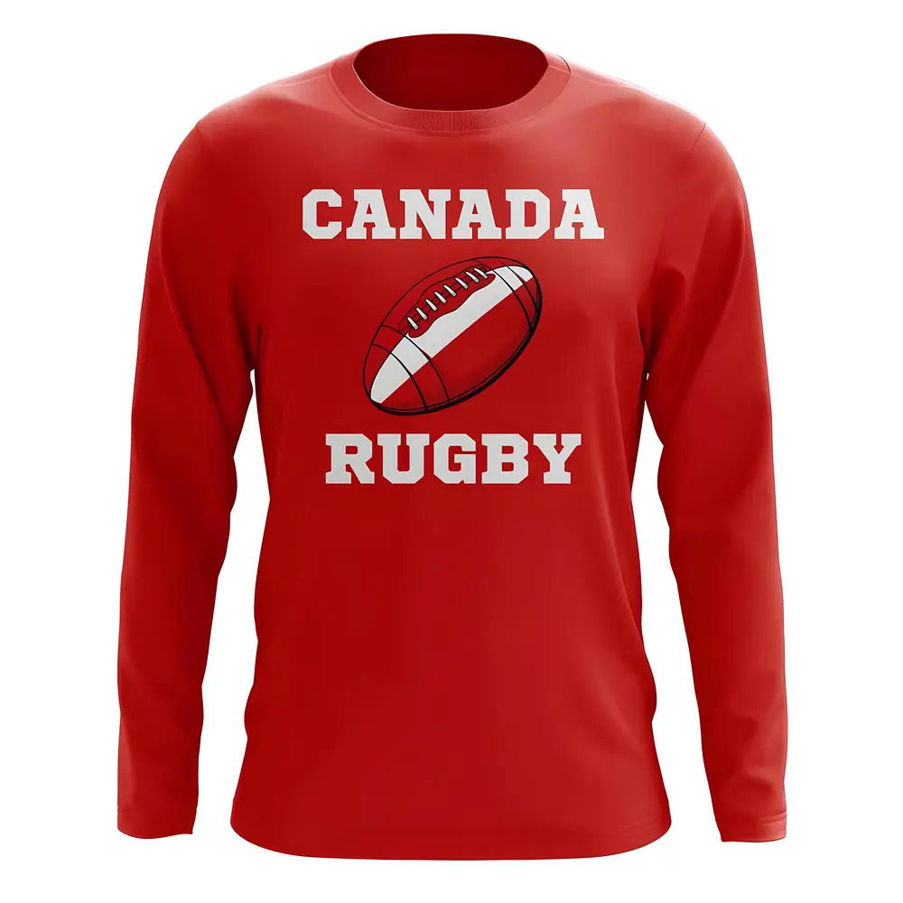 Canada Rugby Ball Long Sleeve Tee (Red)