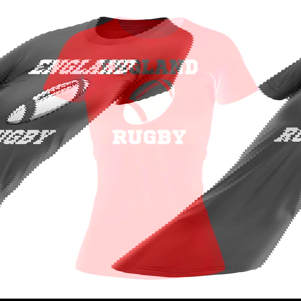 England Rugby Ball T-Shirt (Red) - Ladies