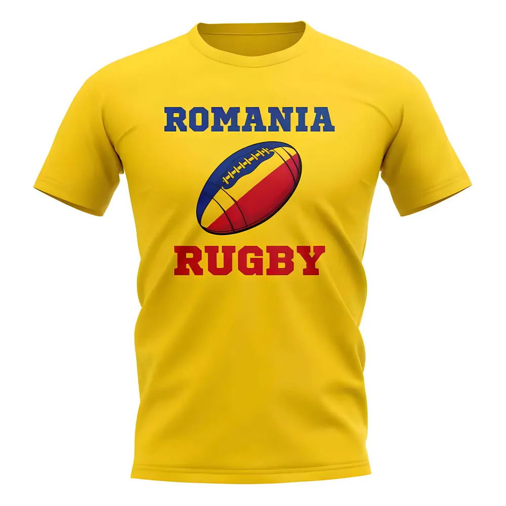 Romania Rugby Ball T-Shirt (Yellow)