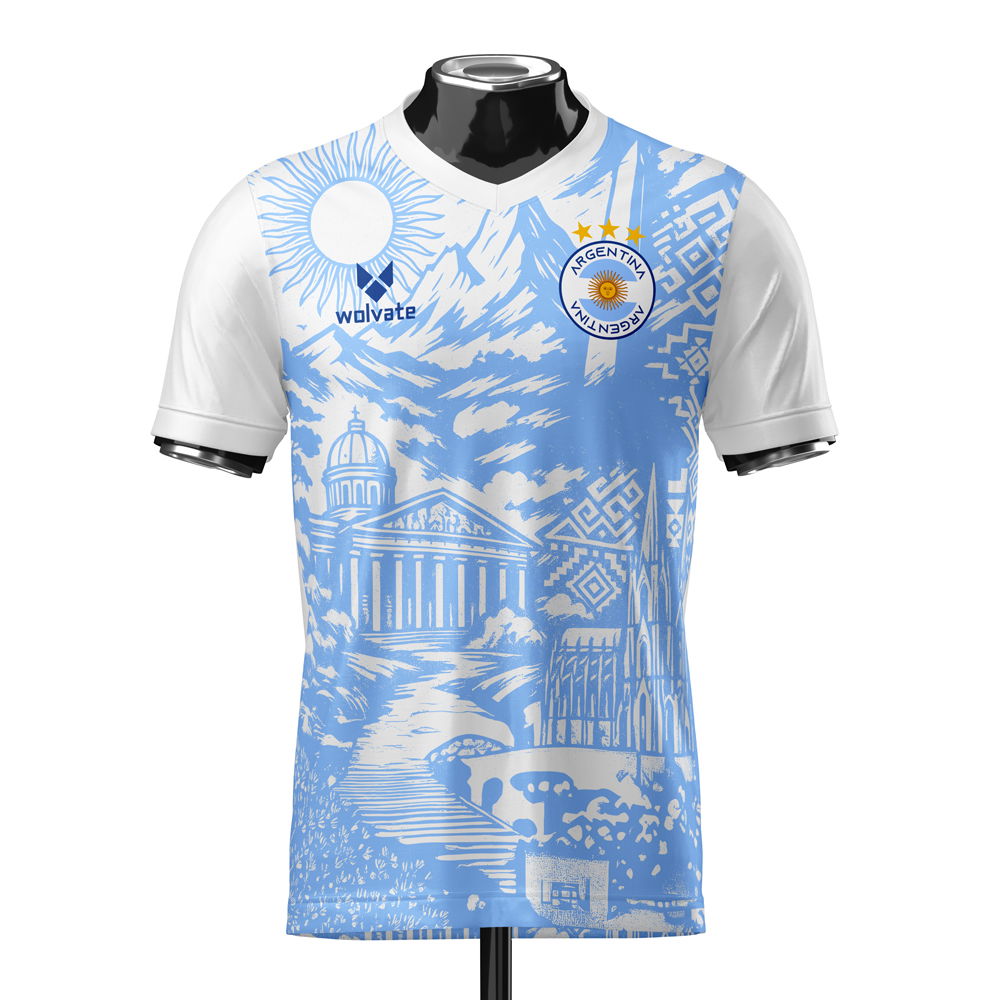 Argentina Heritage Football Jersey (Wolvate) Kids Short Sleeve