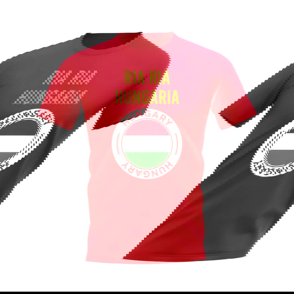 Ria Ria Hungaria Hungary Fans Phrase T-shirt (Red)