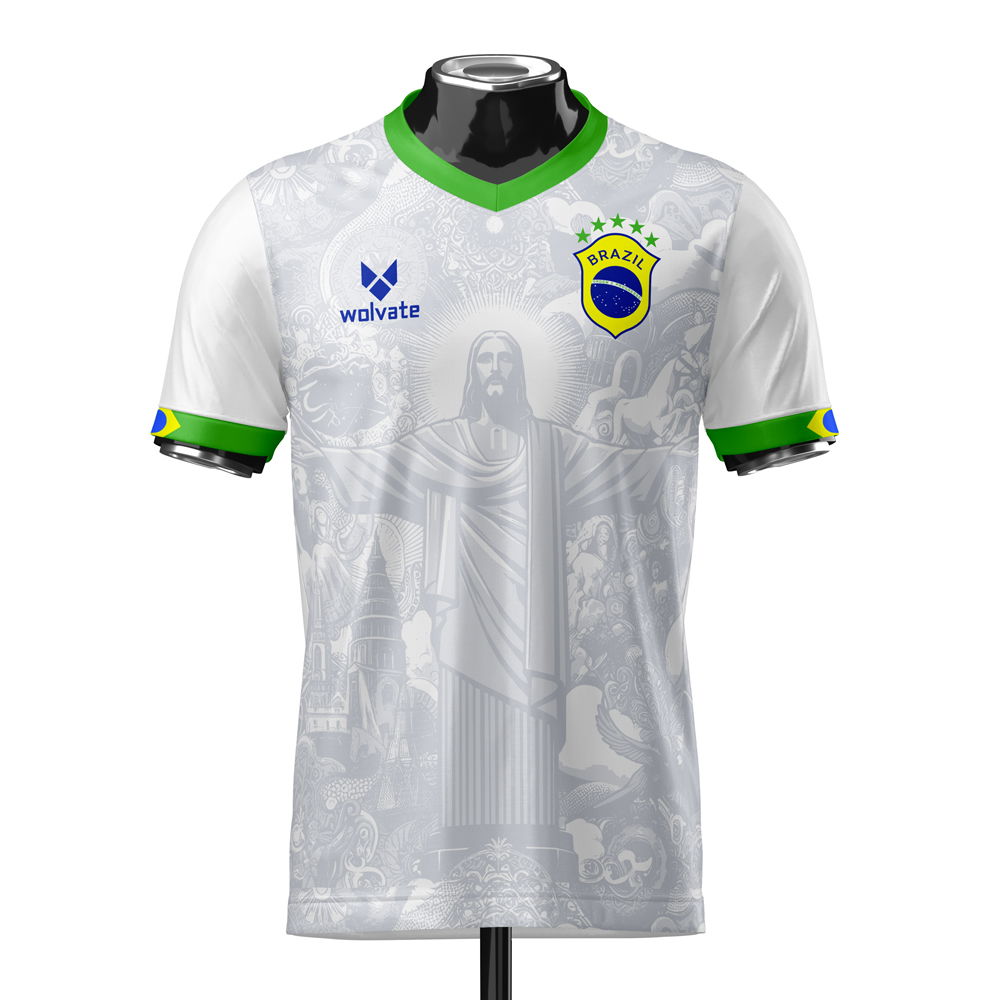 Brazil Heritage Football Jersey (Wolvate) Kids Short Sleeve
