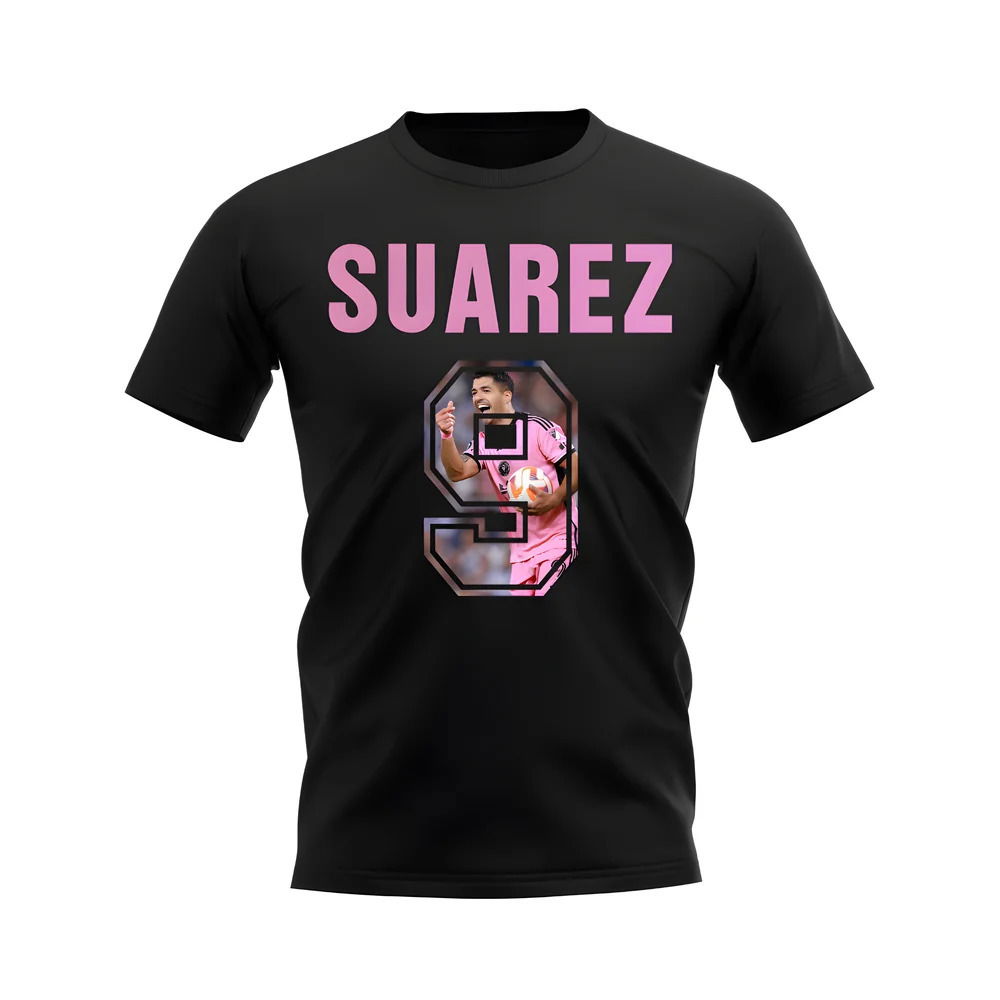Luis Suarez Name And Number Inter Miami T-Shirt (Black)