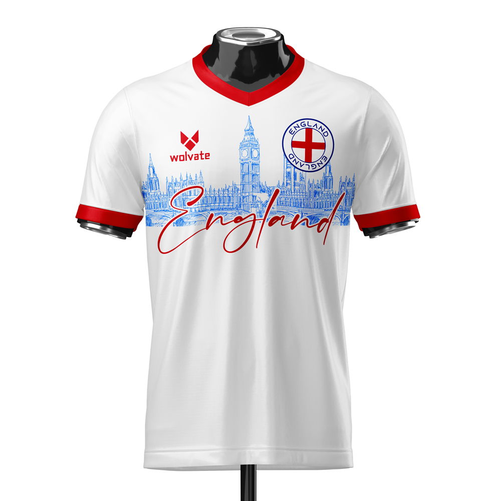 England Heritage Football Jersey White/Red (Wolvate) kids Kids Short Sleeve