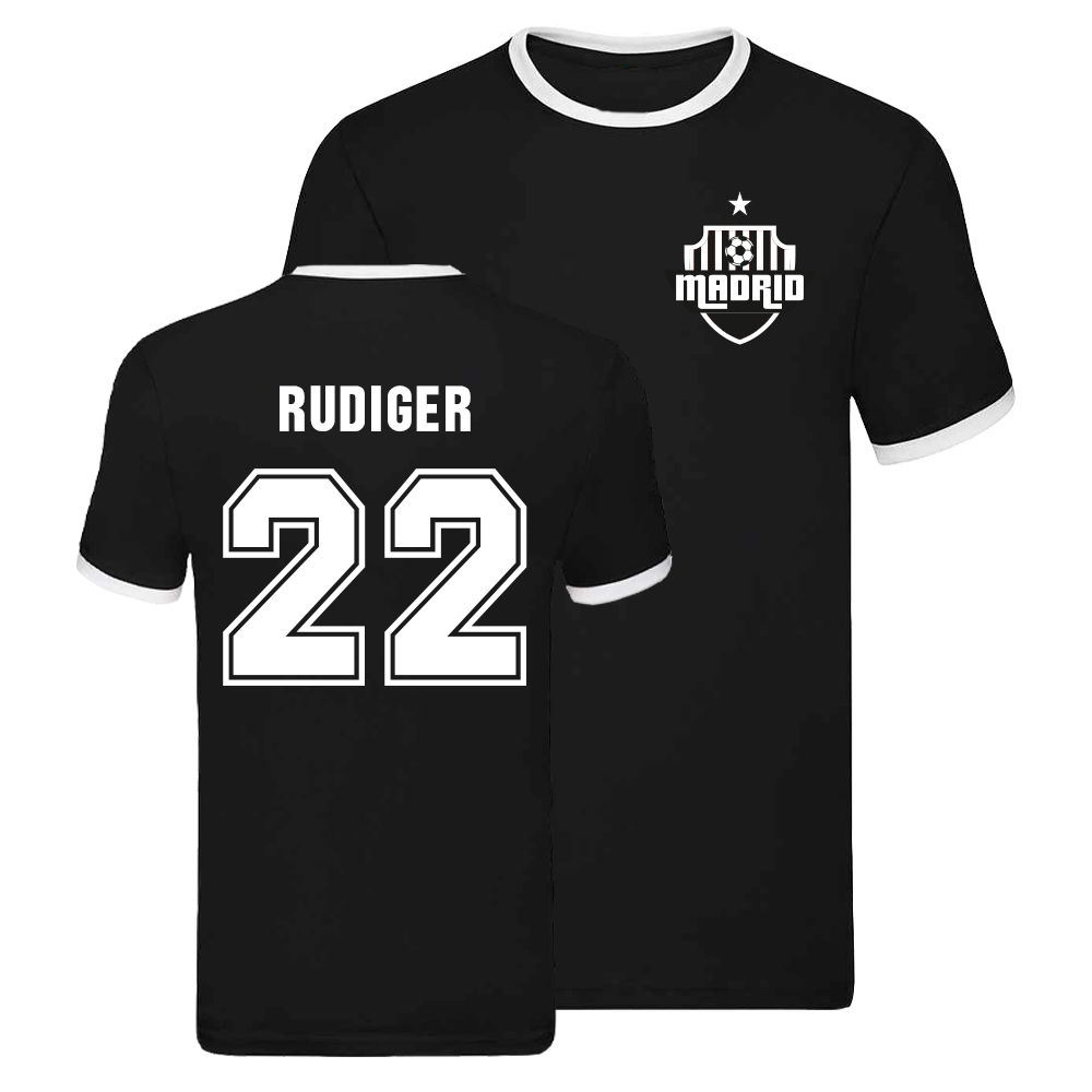 Real Madrid Ringer T-shirt (Antonio Rudiger 22)