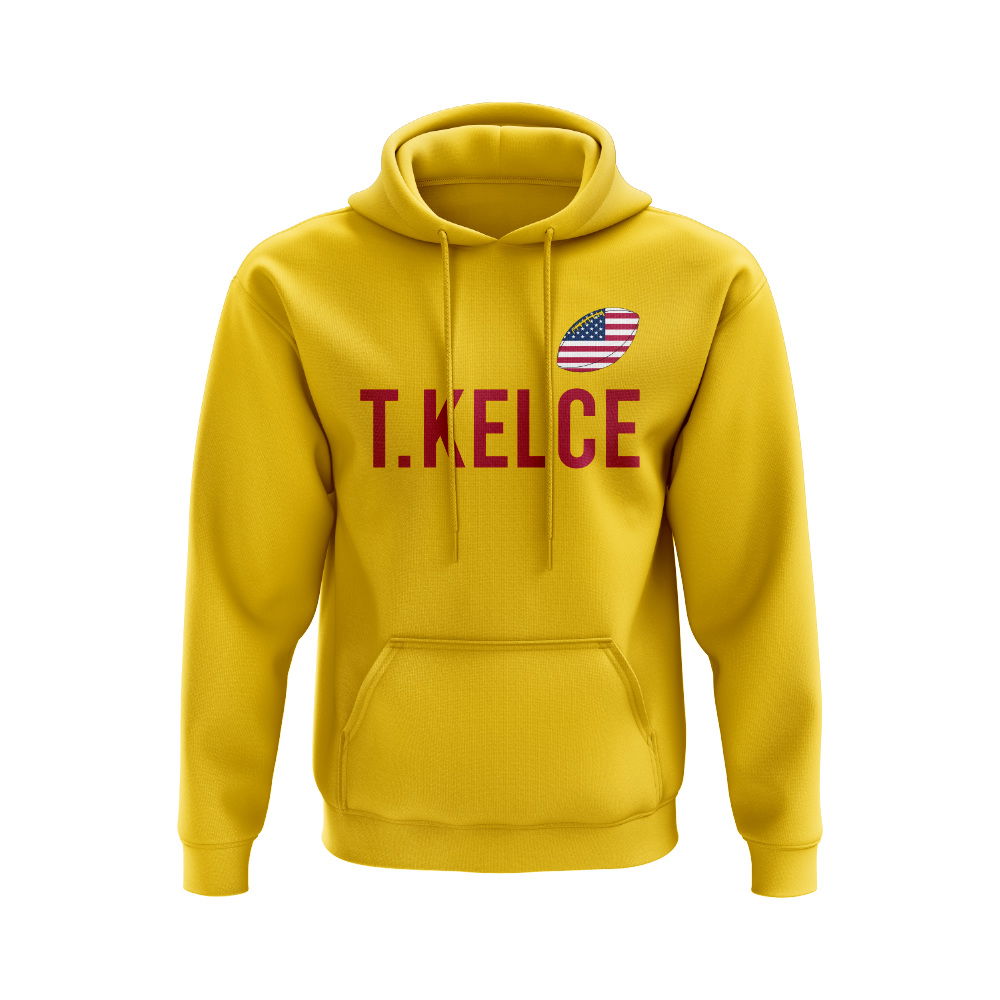 Travis Kelce USA Name Hoody (Yellow)
