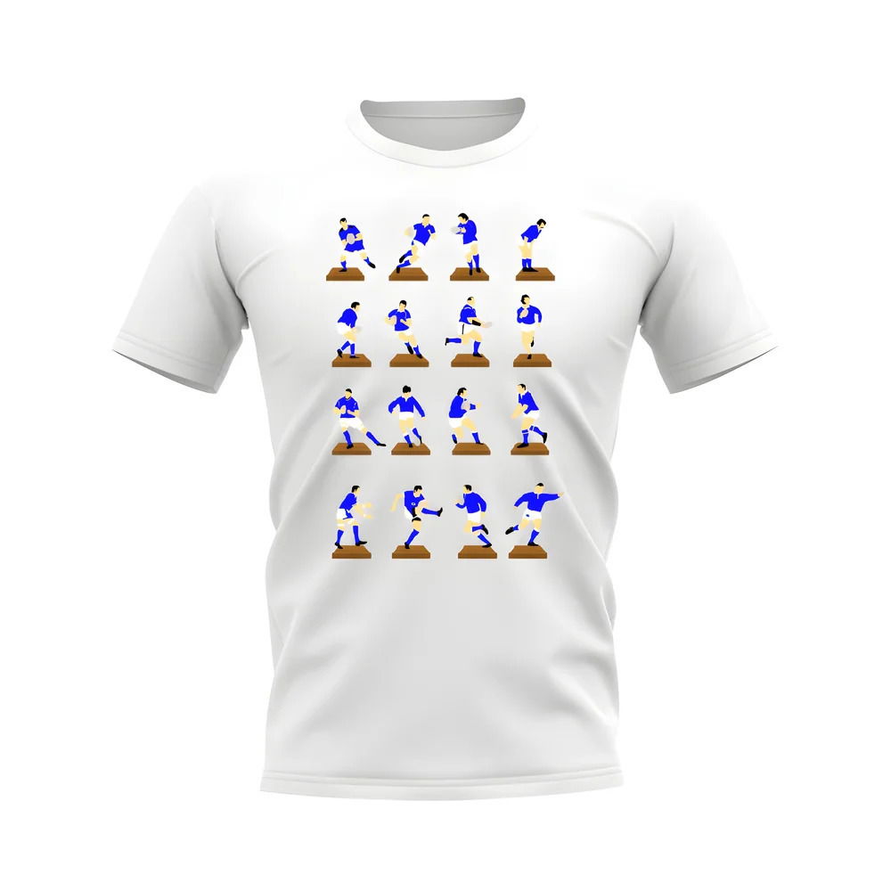 Blue Rugby Figurine T-Shirt (White)