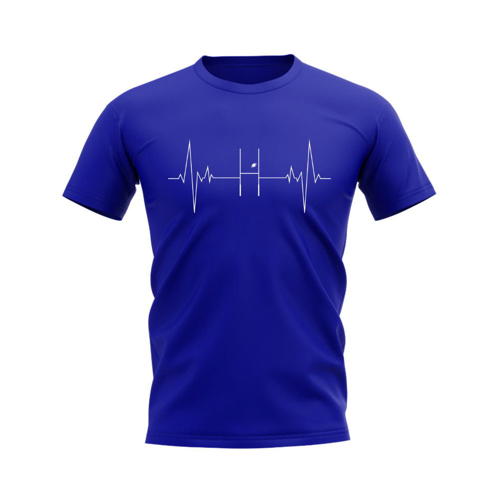 Rugby Heartbeat T-Shirt (Blue)