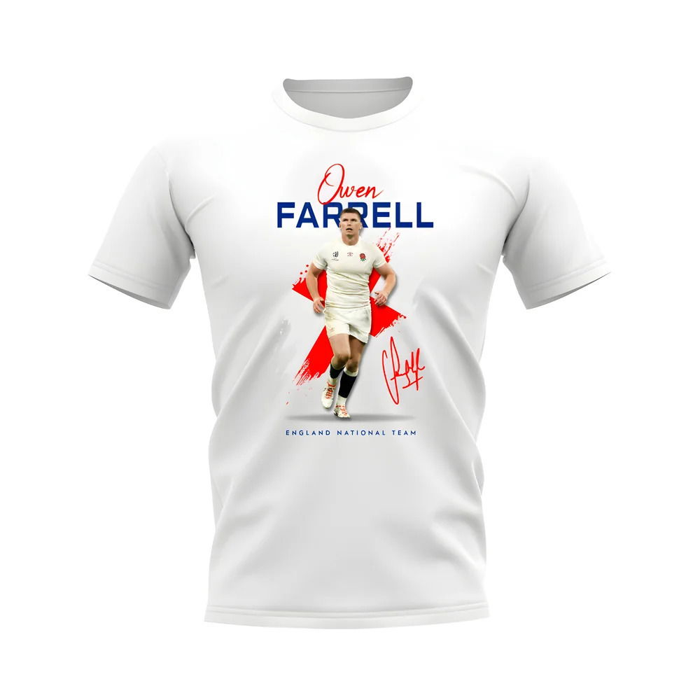 Owen Farrell England Rugby T-Shirt (White)
