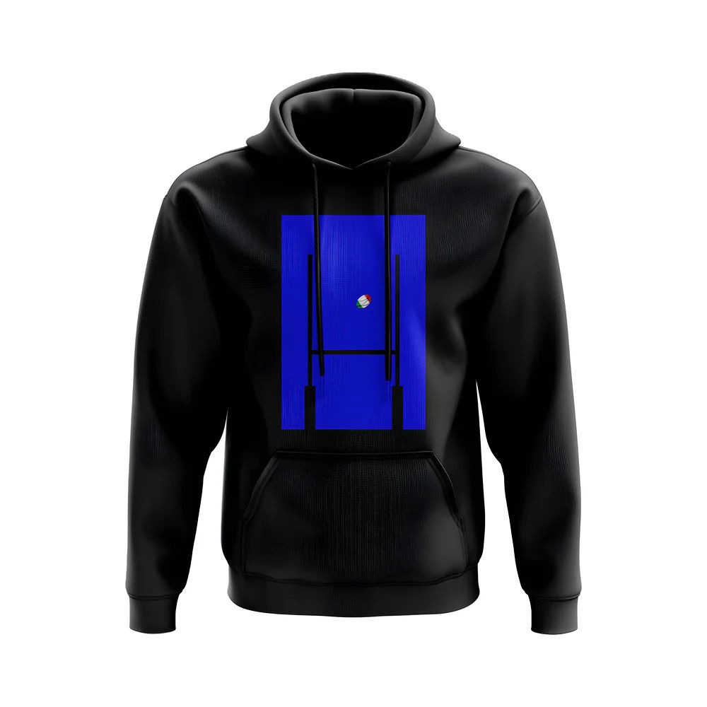 Italy Rugby Posts Hoody (Black)