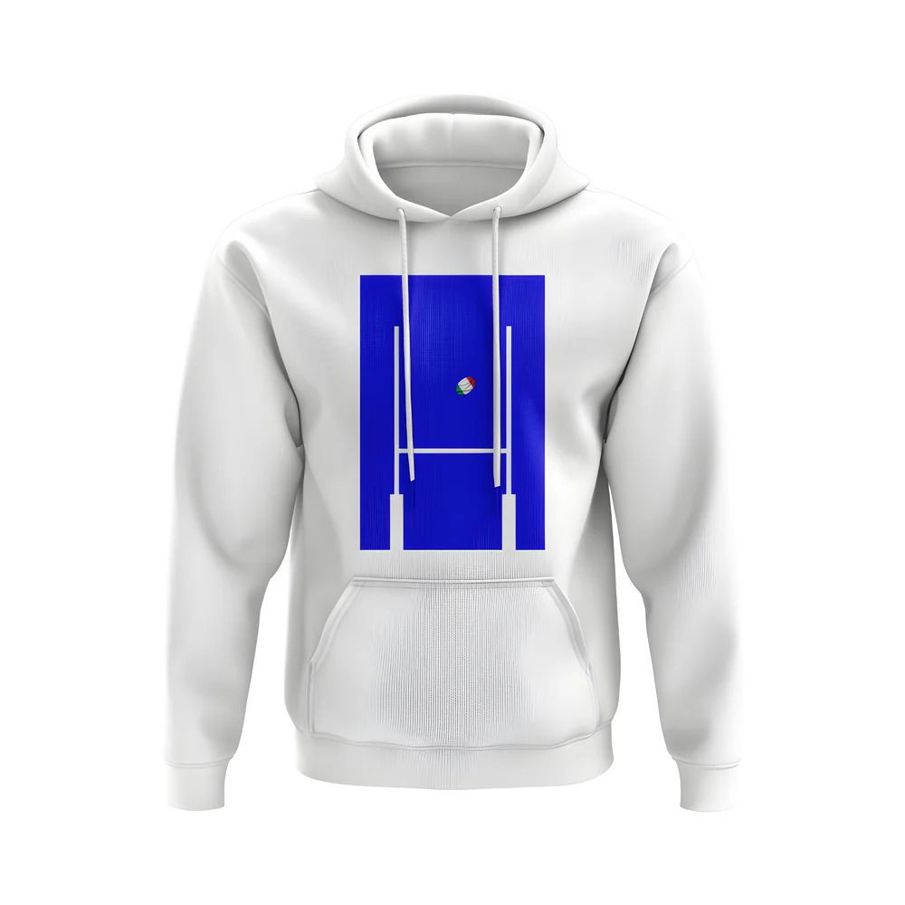 Italy Rugby Posts Hoody (White)