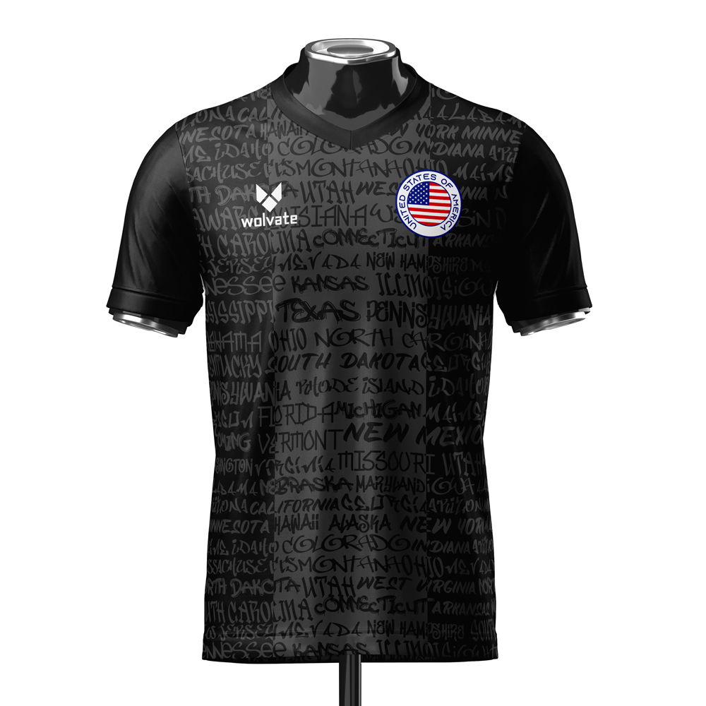 USA Heritage Football Jersey Black (Wolvate) Kids Short Sleeve