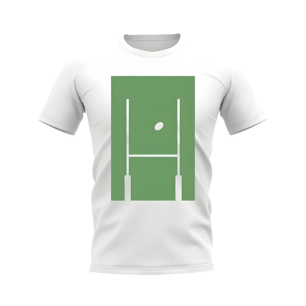 Between The Posts Green Logo Rugby T-Shirt (White)