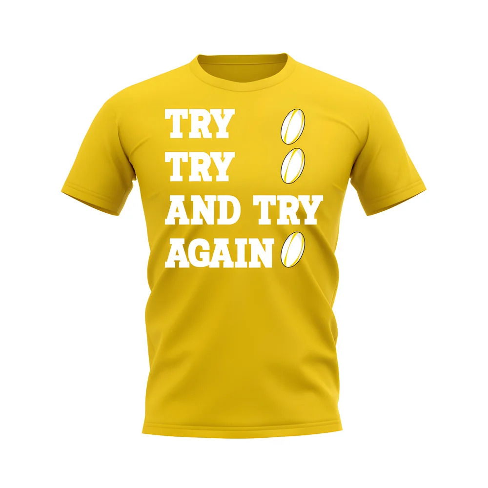 Try, Try & Try Again T-Shirt (Yellow)