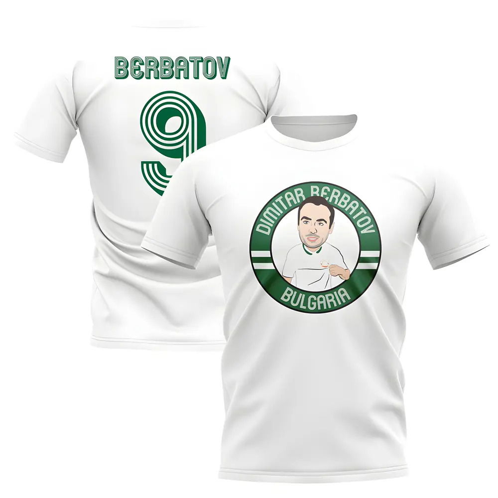 Dimitar Berbatov Bulgaria Illustration T-Shirt (White)