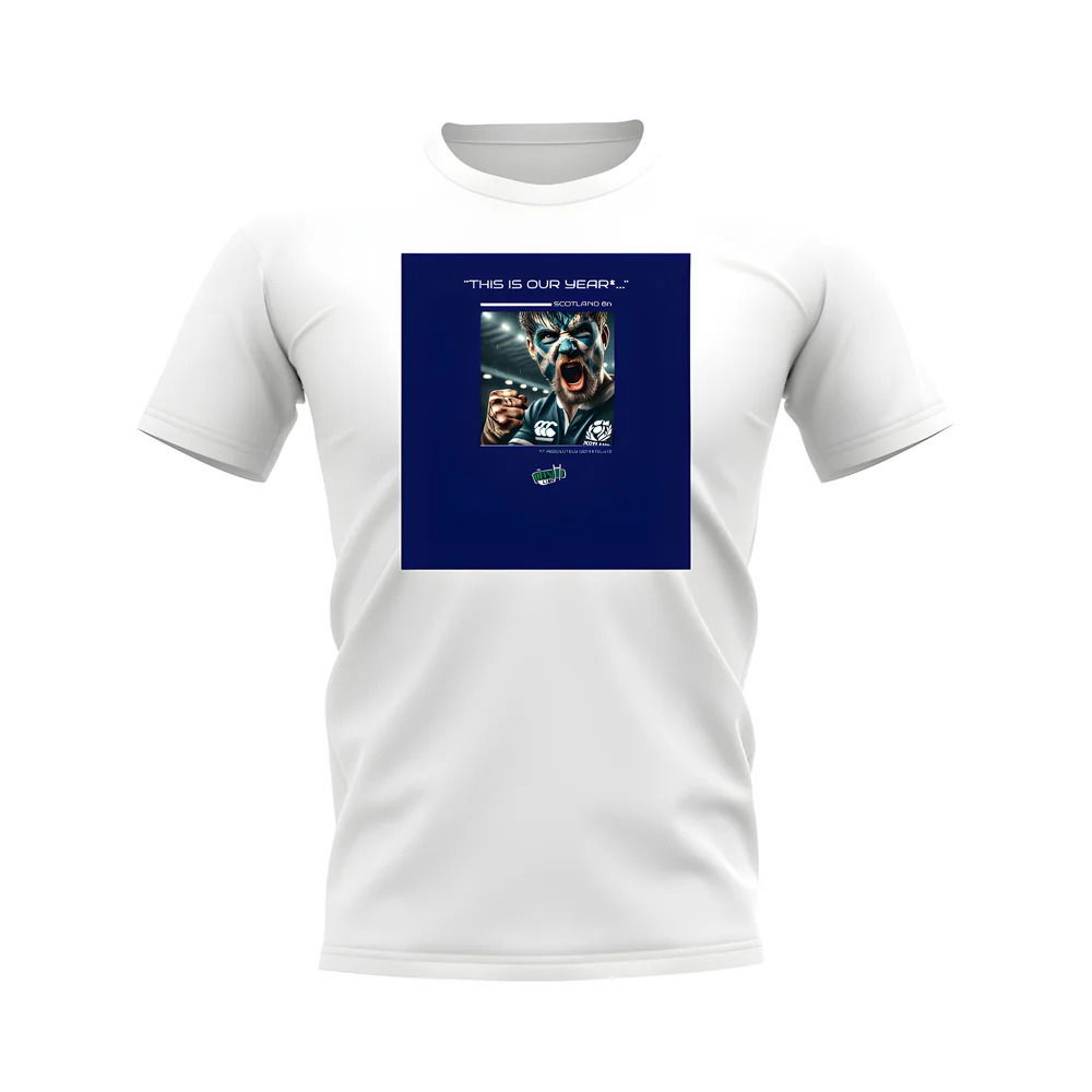 Scotland Our Year Rugby T-shirt - Version 4 (White/Navy)