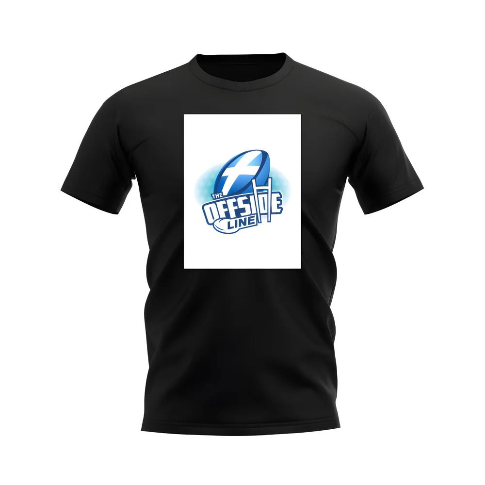 Scotland Offside Line Logo Rugby T-Shirt - Version 1 (Black/White)