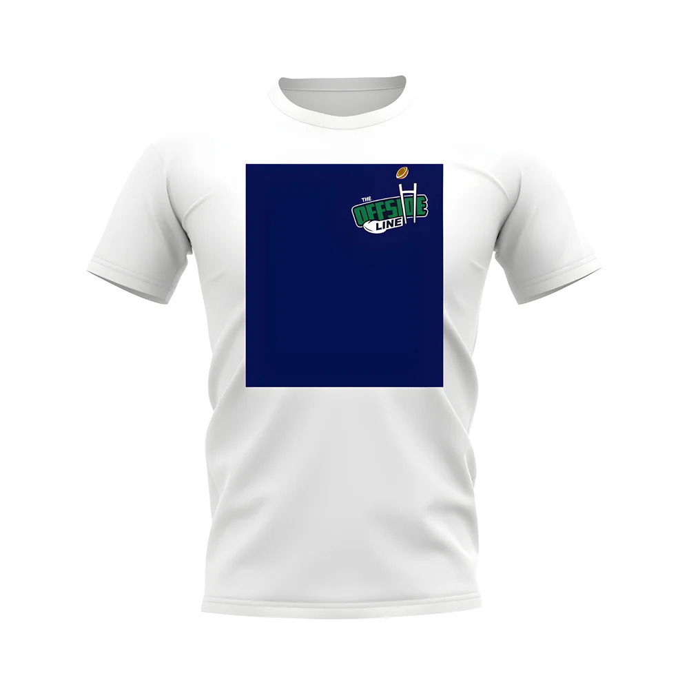 Scotland Offside Line Logo Rugby T-Shirt - Version 3 (White/Blue)