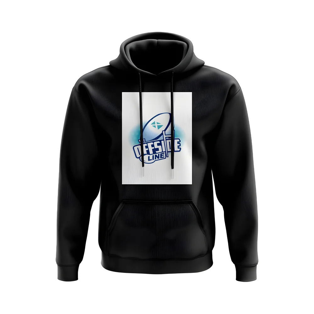 Scotland Offside Line Logo Rugby Hoody - Version 2 (Black/White)