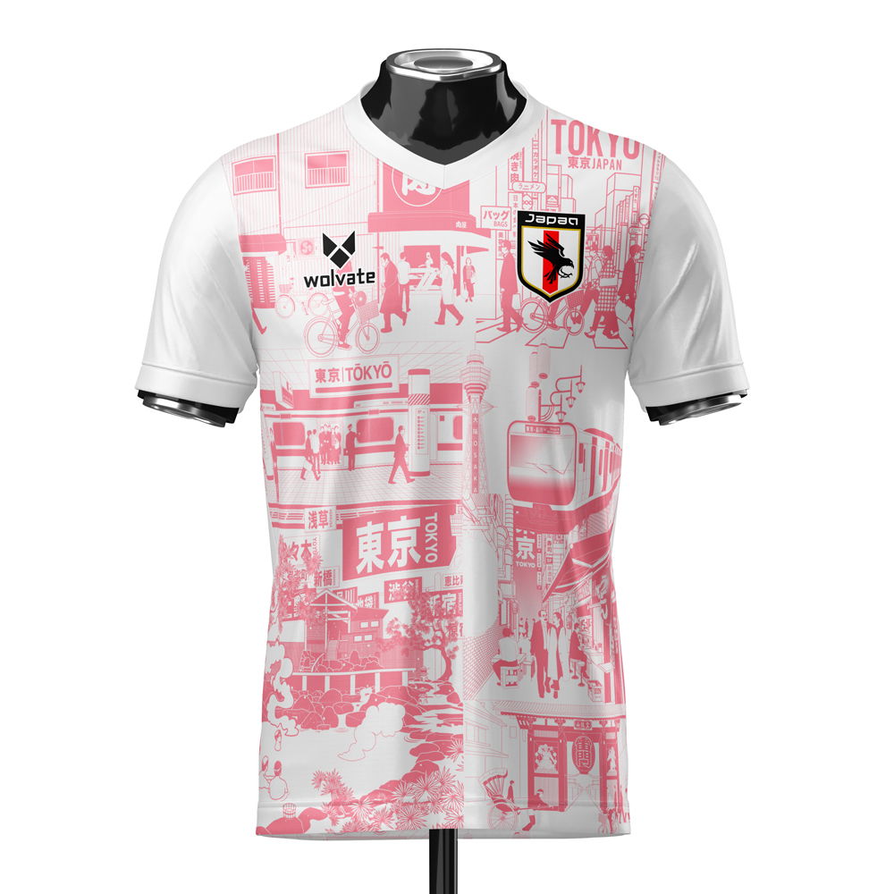 Japan Tokyo Heritage Football Jersey Red (Wolvate) Kids Short Sleeve