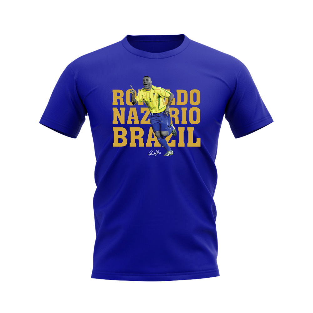 Ronaldo Nazario Brazil Player Tee (Royal Blue)