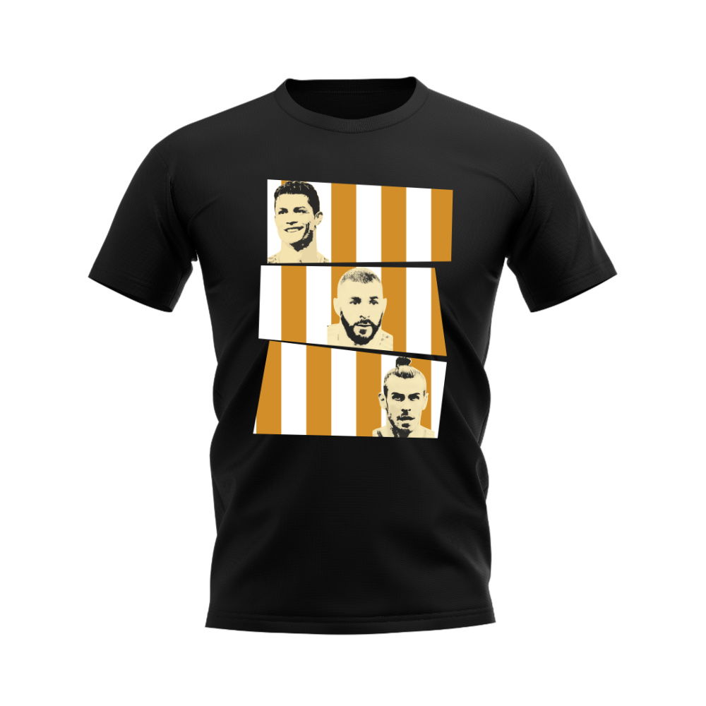 Ronaldo Benzema Bale Real Madrid Trio T-Shirt (Black)