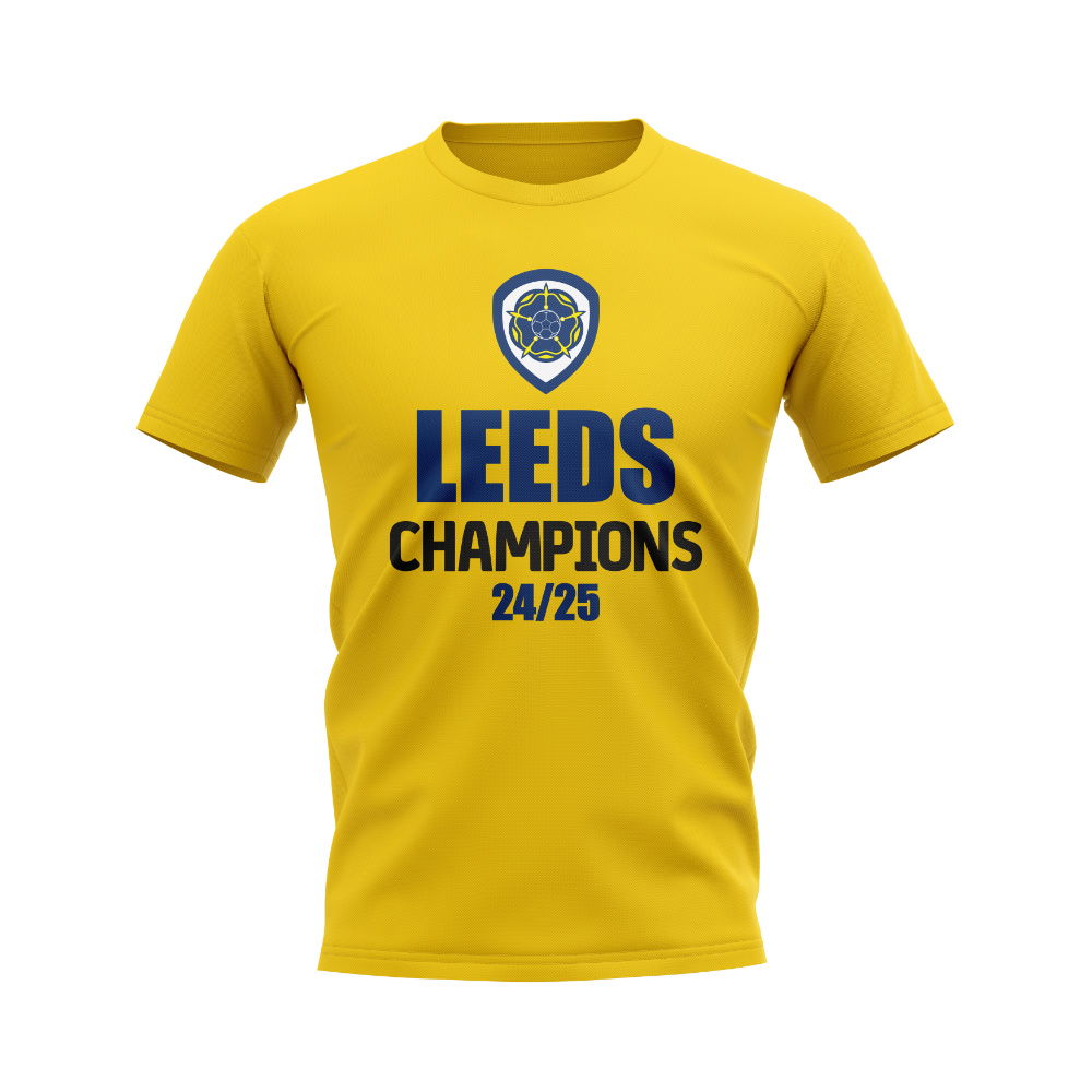 Leeds United 2024-25 Champions T-Shirt (Yellow)