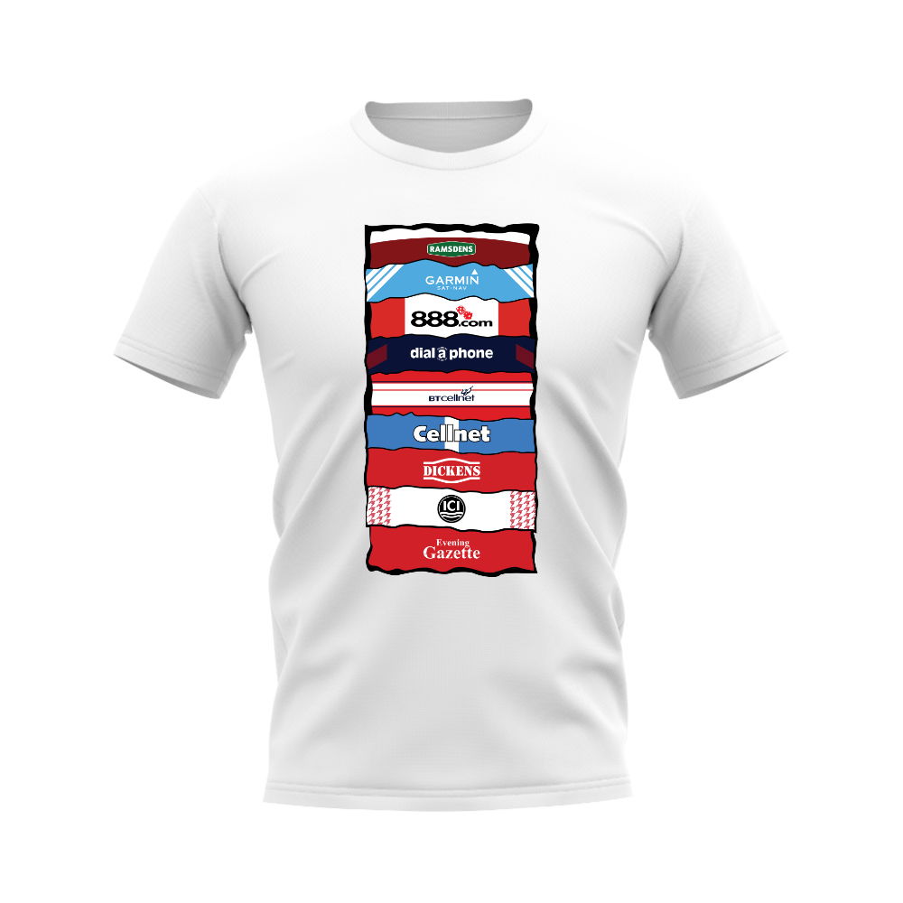 Middlesbrough Sponsor History T-shirt (White)