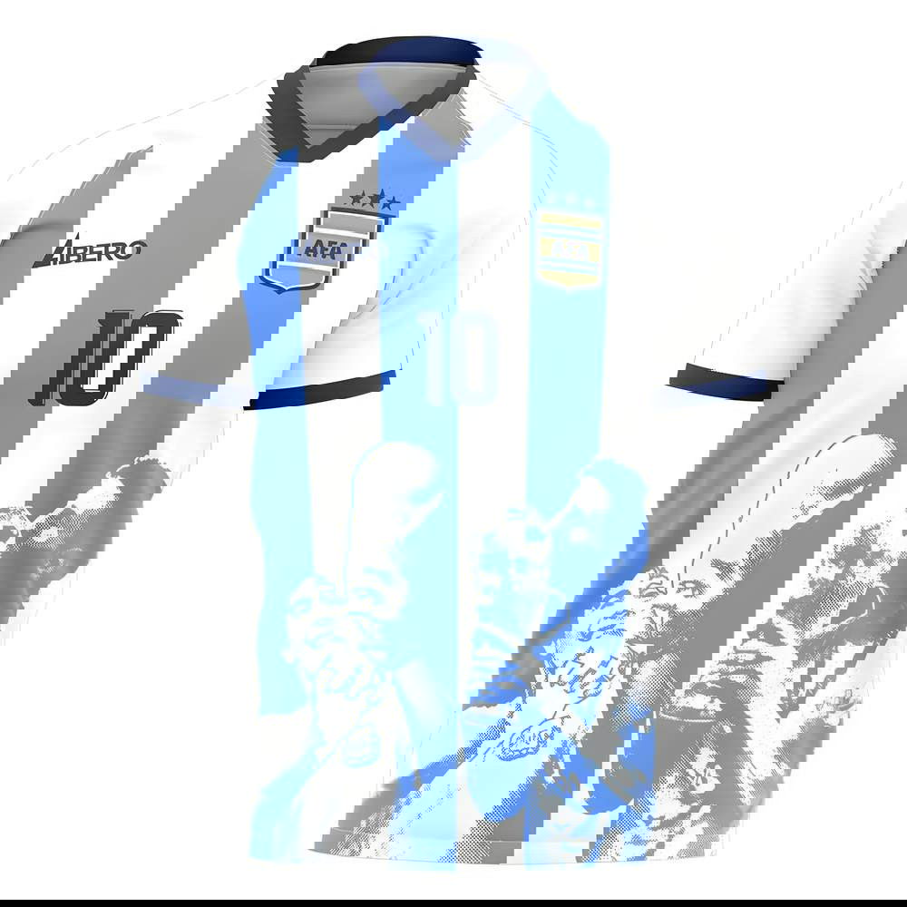 Argentina 78 World Cup Football Soccer Maradona White T-shirt 9306