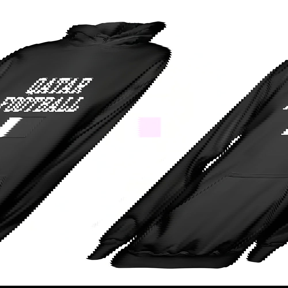 Qatar Football Hoodie - Black