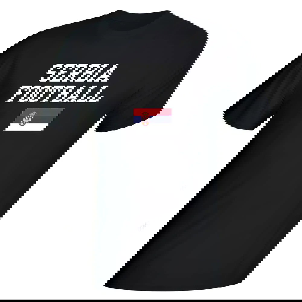 Serbia Football T-Shirt - Black