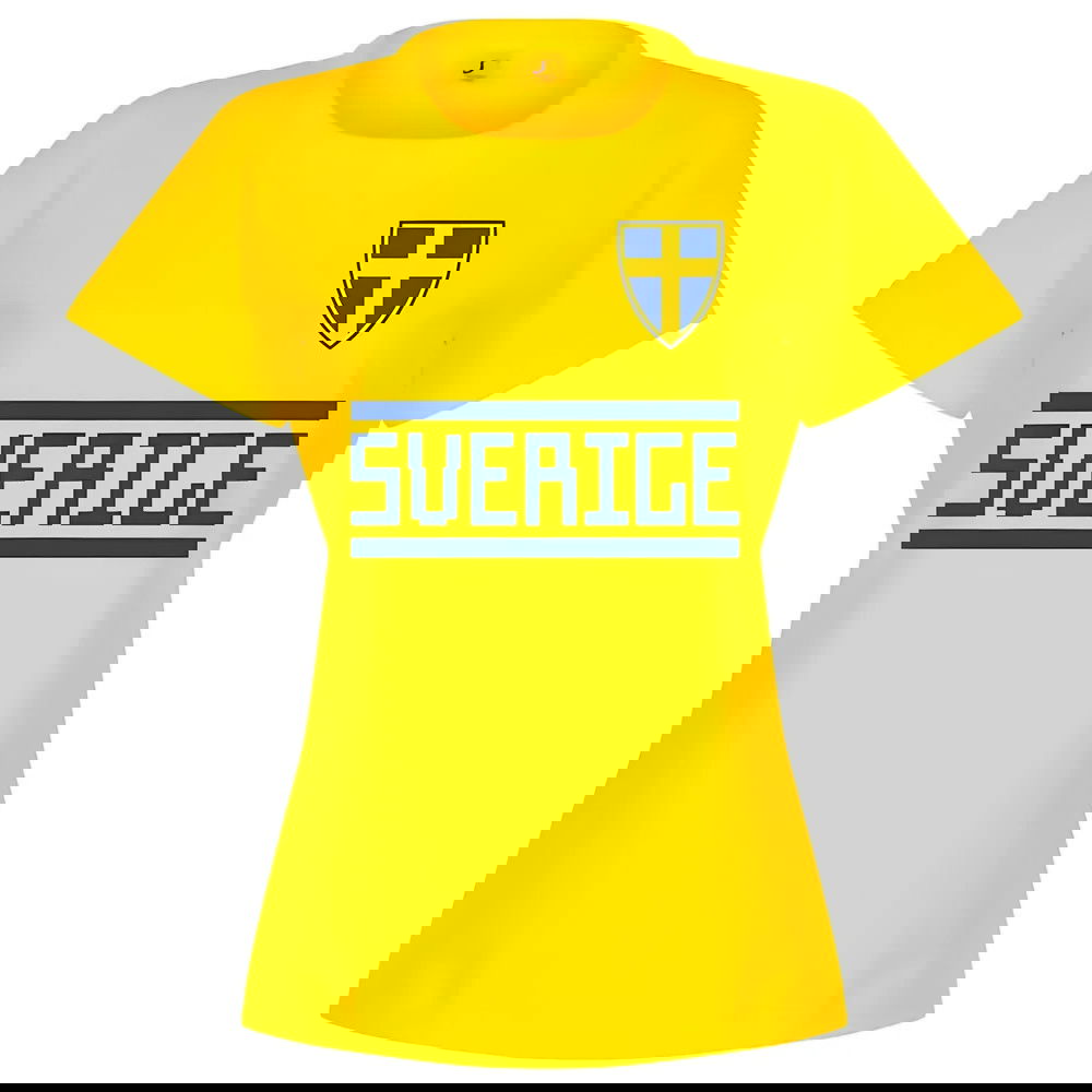 Sweden Team Womens T-Shirt - Yellow