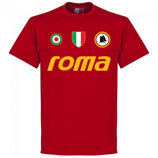 Roma Vintage Totti 10 Team T-Shirt - Tango Red