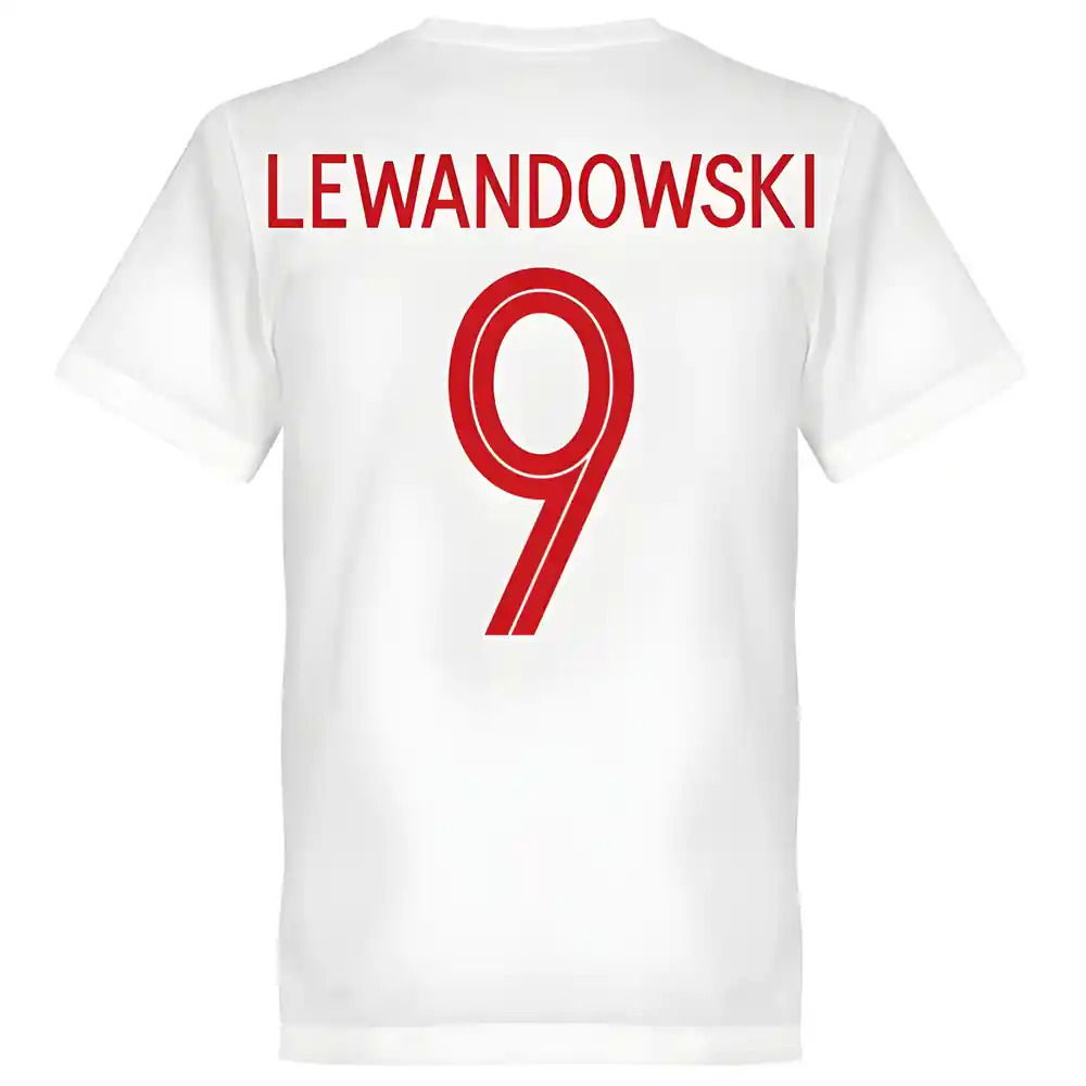 Poland Lewandowski 9 Team T-Shirt - White
