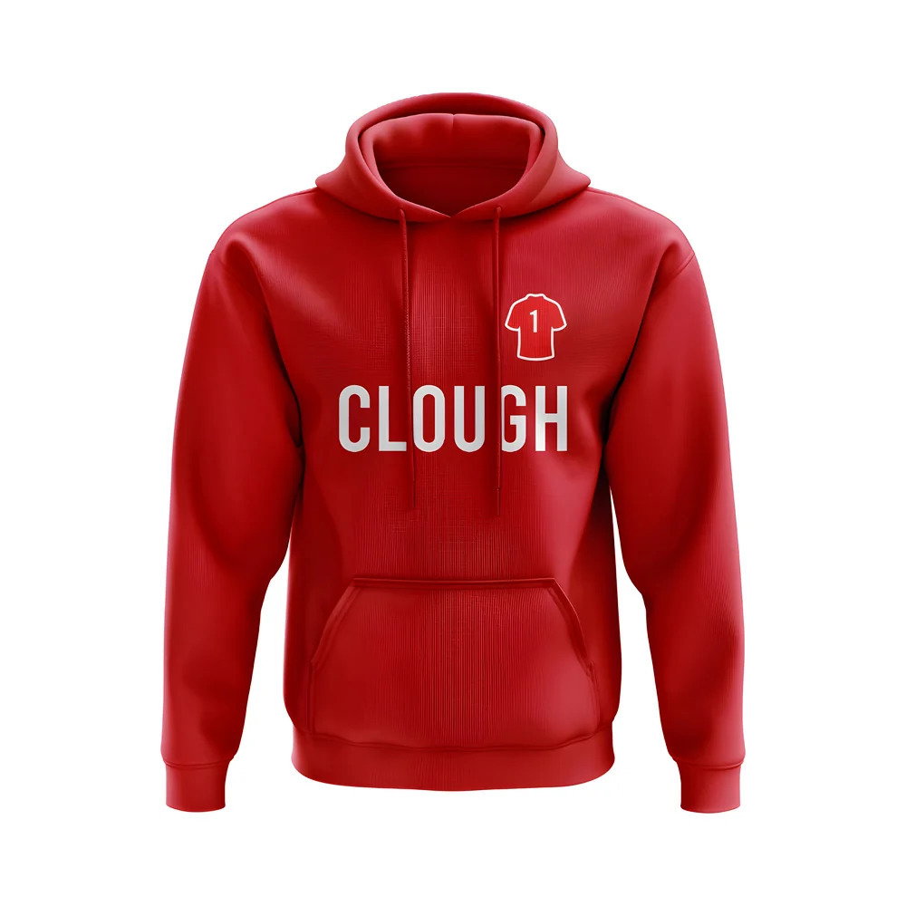 Brian Clough Nottingham Forest Number Hoody (Red)